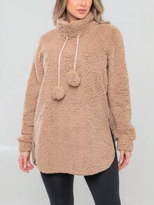 PomPom Teddy Coat, Warm, Premium Quality - 米色 - 查看 2