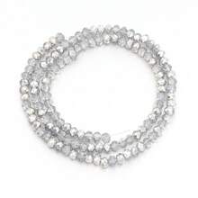 1 件部分电镀银刻面算盘水晶扁珠，3/4/6/8 毫米，时尚百搭手工 DIY 串珠，适用于手链、项链、珠宝、手机链、钥匙扣批发珠子 - 半電鍍銀色 - 查看 15