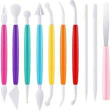10 Count Plastic Clay Tools Clay Sculpting Modeling Double  Ceramic Pottery Tool Kit Cook Decorating Tools For Crafts DIY Shaping And Sculpting, Assorted Colors