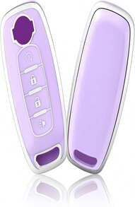 OFFCURVE Key Fob Cover For Nissan, Key Fob Case Cover Holder For 2023 2024 Nissan Pathfinder Rouge 4Runner 4 Buttons Smart Key Car Accessories Key Remote Case Shell Protector, Purple - ColorC - 查看 1