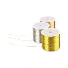50米/100米金/银金属线，适用于手链项链DIY，不褪色，串珠线，珠宝线，手工制作