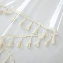 1 قطعة مفرش طاولة مستطيل شفاف مع شرابات - مفرش طاولة شرابات عتيق - مفرش طاولة بطراز إنس، مناسب للتناول، الحفلات، المطاعم، ديكور طاولة المقهى - أبيض - مشاهدة 7