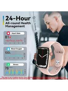 Microwear 2.07" HD Touch Screen Unisex Smart Watch, Fitness Tracker, Phone Call, Heart Rate & Blood Oxygen Monitor, Sleep & Activity Tracking, Compatible With IOS & Android - Black - View 7