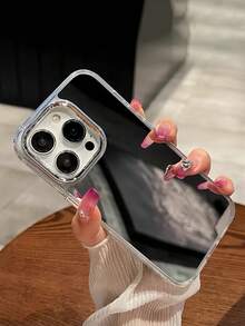 Y2K Silver High-End Cosmetic Mirror Phone Case Compatible With IPhone11, IPhone13, IPhone14 Pro Max, IPhone16, 16Pro, 16ProMax, IPhone17, 17Pro, 17ProMax, Air, Anti-Scratch Mirror Surface Phone Case