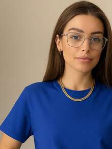 Women's T-Shirt Blouse Short Sleeve Premium Mesh Casual Plain Casual - 寶藍色 - 查看 2