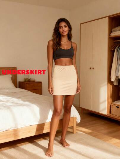 1Pc Hip-Wrapped Lining Skirt Bottoming Skirt Anti-Exposure Skirt Underskirt,Multi-Color, Solid Color, Spring And Summer Styles,Anti Transparency And Anti Light Medium Long Skirt, Inner Lining Skirt, Lace Bottom, Anti-Static Skirt, Elastic Waistband Suitable For Slightly Overweight Girls, Suitable For Daily Wear