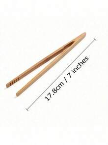 4pcs Bamboo Bread Tongs For Toasting Bread, Pickling, Tea Making, Cooking, Kitchen Clamps, Outdoor Camping Hiking Cooking Utensils Barbecue Tool Accessories - Brown - View 2