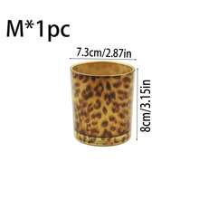 1个复古豹纹烛台，空杯，浪漫烛光晚餐装饰，香薰蜡烛杯，桌面摆件，节日派对用品，送给家人和朋友的礼物 - 彩色 - 查看 16