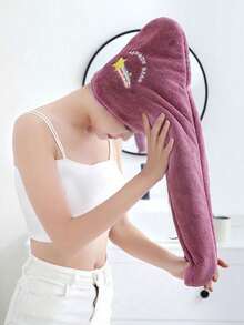 Zestaw 5/1 kapeluszy do suszenia włosów z koralowego aksamitu z haftowanymi kreskówkami, damskie czepki kąpielowe z trójkątnymi kapeluszami absorbującymi wodę, ręczniki do suszenia włosów absorbujące wodę, 1 damski szybkoschnący ręcznik do włosów, zestaw bardzo chłonnych damskich ręczników do włosów z koralowego aksamitu, powrót do szkoły, niezbędne rzeczy podróżne i wakacyjne, akcesoria do włosów dla kobiet, niezbędne rzeczy podróżne, niezbędne rzeczy podróżne, fryzura, fryzjerstwo, włosy, podróże, produkty do włosów, narzędzia do włosów, artykuły do włosów, fryzjer, akcesoria fryzjerskie, salon fryzjerski, sprzęt fryzjerski