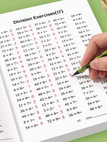 1 Peça Livro de Exercícios de Multiplicação e Divisão para Crianças com 48 Páginas, Adequado para Exercícios de Multiplicação e Divisão no Jardim de Infância e Pré-Escola, Um Livro de Escrita Divertido para a Educação Inicial, Presente Requintado, Livro de Exercícios, Livro de Escrita em Inglês Divertido e Durável, Útil para a Preparação de Volta às Aulas, e Também Adequado como Presente de Festa de Natal