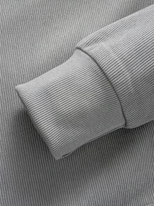 Teenage Boys' Oversized Thermal Lined Hoodie Jacket, Casual College Style, Comfortable & Fashionable, Versatile, Soft Fabric, Suitable For Daily Wear, School, Outings, Outdoor Activities, Autumn/Winter - Grey - View 5