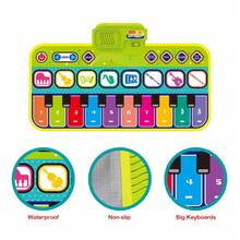 1件儿童音乐毯玩具早教智能钢琴垫游戏垫跳舞垫亲子互动儿童玩具生日礼物节日礼物圣诞礼物 - 綠色 - 查看 4