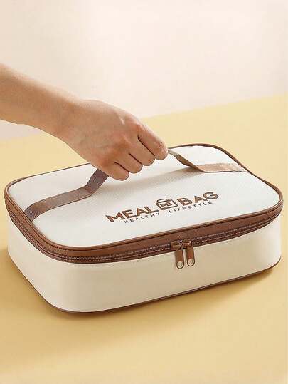 1 Stück Lunch Box Handtasche, wasserdichte isolierte Tasche, Kühltasche, einfache mit Aluminiumfolie verstärkte Mahlzeitentasche für Büromitarbeiter zum Tragen von Mahlzeiten und Bento-Boxen