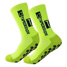 1 paire de chaussettes de sport de football avec lettres pour l'extérieur, chaussettes de sport à fond épais en terry antidérapant, chaussettes d'automne - Multicolore - Voir 18