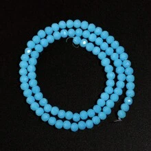 1 件蓝玉刻面算盘水晶扁珠隔珠，时尚百搭手工 DIY 串珠用品，适合制作手链、项链、珠宝、时尚珠宝、手机链、钥匙扣、批发珠子 - 藍玉 - 查看 12