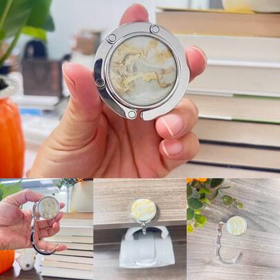 Marble Flowing Color Christmas Gift Foldable Portable Handbag Hook