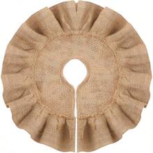 31 Inch Tree Skirt Decorations Linen Burlap Tree Skirt Round Xmas Cover Party Fall Indoor Outdoor Holiday Family Winter Home Decorations Linen Color
