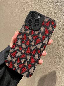 1pc Fashionable Leopard Plaid Pine Tree Pattern Black Pupil Design Phone Case Compatible With IPhone 16/16Pro/16Plus/15/15ProMax/15Pro/11/12/13/14ProMax/12Mini/13Mini/11Pro/11ProMax/12Pro/12ProMax/13Pro/13ProMax/14Pro/14ProMax, Soft Creative High-End Case - Multicolor - View 1