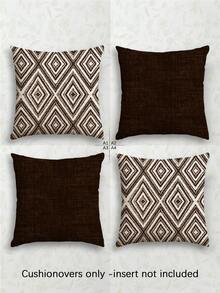 Bộ 4 vỏ gối trang trí, họa tiết hình học, vỏ gối làm từ sợi polyester chống dị ứng 100%, chất liệu vải lanh cổ điển, khóa kéo ẩn, có thể giặt bằng máy, thiết kế đường nét hiện đại tối giản, khóa kéo, vỏ gối trang trí nhà cho ghế sofa, phòng khách, phòng ngủ, không có ruột gối - Nâu sô cô la đen - Xem 12
