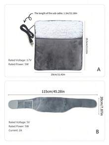 Winter USB Heated Waist Belt, Can Warm Hands And Waist, Heating Pad For Feet, Universal Soft Plush Foot And Waist Warmer, Electric Heating Blanket, Christmas Gift Christmas Gifts,Hand Warmers,Gifts For Men,Stocking Stuffers,Hand Warmers Rechargeable,Spring Summer Picks,Brides Maid Gifts,Room,Bedroom Deccor,Bedroom Deccor,Beach,Travel,For Men,For Women,Vacation - Multicolor - View 3