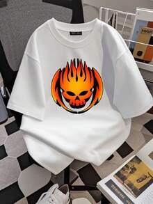 180g pure Cotton The Offspring Official 3D Logo T Shirt Soft graphic T-Shirt For Women Casual Women Top Graphic Tees Unisex fashion Top For Everyday Wear female Summer streetwear designer clothes Print Round Neck Short Sleeve women Slightly Casual Breathable Stretched - Blanco - Ver 3