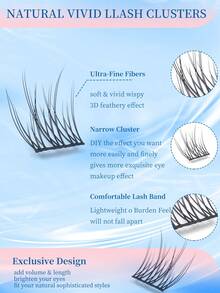 Bộ 168 sợi mi đơn dạng chùm D Curl mới, Bộ nối mi tự làm, Cụm mi hỗn hợp 9-12mm kèm keo dán mi và dụng cụ gắn mi để tự nối mi tại nhà - màu đen - Xem 6