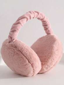 儿童男女通用纯色耳套 - 柔软毛绒耳罩，可折叠耳套，舒适防寒耳套，适合冬季户外冬季配件 - 漢堡耳罩 - 查看 9