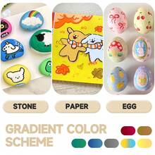 12 Colors Acrylic Markers Soft Brush Tip Professional Color Series For Halloween Painting Drawing Egg Stone Cup Art Supplies. - one-size - View 3