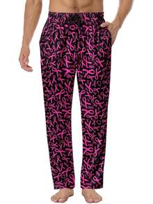 Mens Pajama Pants, Soft Lounge Sleep Pants With Pockets Lightweight Long Pajama Bottoms For Menhalloween - 乳癌 - 查看 1