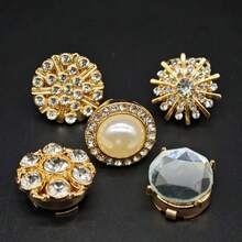 1/3/5pcs Shirt Buttons, Invisible Detachable Buttons, Rhinestone Covered Cuff Buttons For Women Clothing Decoration