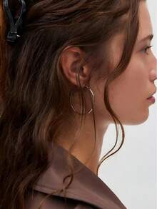 48-12pcs Bohemian Hoop Earrings Set, Faux Pearl And Hollow Flower Design Earrings, Versatile Daily Jewelry Gift For Women - Gold - View 4