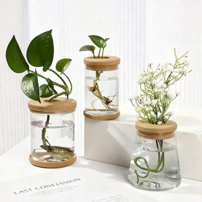 Chậu hoa thủy canh trong suốt, chậu nhỏ trồng cây không cần đất dùng trong nhà ngoài trời, phong cách đương đại, gắn trên bàn, trang trí nhà vườn theo phong cách Bohemian, chậu trong nhà ngoài trời, chậu phong cách đương đại, dành cho các loại thảo mộc, cây mọng nước, cây nhỏ, thích hợp cho bàn tiệc cưới, phòng khách, văn phòng, phòng ngủ, trang trí phòng thẩm mỹ, trang trí mùa xuân hè