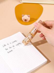 5pcs Capybara Stationery Set, Including A Creative Pencil Case With A Correction Tape, Eraser, And Ruler. It Can Be Used For Drawing And Correcting Pencil Marks, Making It A Beautiful Gift For Friends.