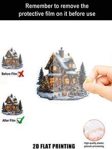 Christmas 2DHouse Snow Hut Acrylic Desktop Decor - Holiday Decoration With Stand, Home Office Family Ornament Gift - Colorful - View 5