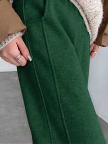 女士保暖内衬阔腿裤，温暖休闲香蕉直筒裤