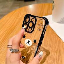 Rilakkuma Bear Cute Phone Case For IPhone 16 15 14 13 12 11 Pro Max X XR XSMAX 8 7 Plus, Anti-Drop Transparent Soft Back Cover - 混合顏色 1 - 查看 3