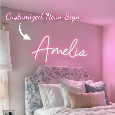 Dimmable Custom Led Neon Sign Room Decor, Personalized Wedding Neon Sign Valentine's Day Gift, Festival Neon Sign Home Decoration Wedding Backdrop USB Power.Romantic Home Decor, Perfect For Wall Decor, Christmas, Halloween, Party, Halloween, Thanksgiving, Bar, Bedroom, Office Decor, Elegant Living ,Urban Gala ,Fashion Decor ,Forever Love