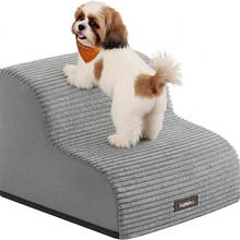 Dog Stairs, Pet Stairs, for Small Dogs, Bed, Sofa, Waterproof Cat Stairs, Non-Slip, Gringe Tilt, Removable Washable Cover, Handle, Grey - Grau - Übersicht 6