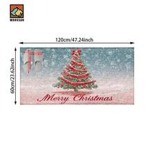 1 pieza Alfombra antideslizante con diseño de árbol de Navidad, alfombra antideslizante de fibra súper, adecuada para decoración de fiesta navideña, cocina, baño, comedor, dormitorio, puede ser un regalo de Navidad