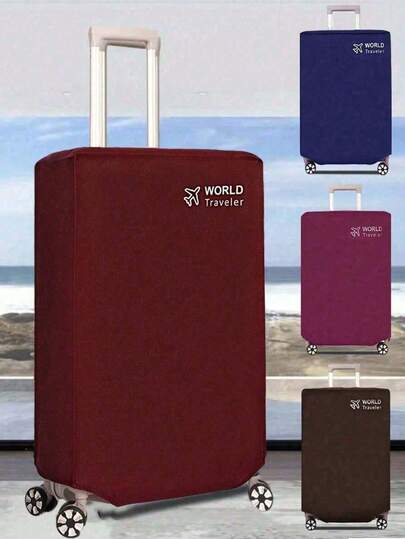 Suitcase Dust Cover, Travel Suitcase Cover, Trolley Box Protective Cover, Solid Color Elastic Suitcase Cover, Travel Accessories, Luggage, Travel Organizer, Suitcase Protective Cover, Back To School, Travel, School, Business, Outdoor, Waterproof, Unisex, Travel Luggage Non-Woven Cover Bag For School School Accessories School Stuff