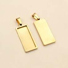 5pcs Stainless Steel 10x25mm 10x50mm Inner Size Rectangle Pendant Cabochon Base Cameo Blank Setting Tray For DIY Jewelry Making