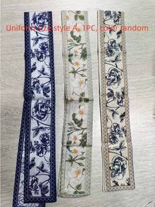 1 Stück eleganter Blumen Damen Seidenschal, vielseitiges langes Seiden Haarband für Haarstyling und Dekoration, modisches Haarband Accessoire für den täglichen Gebrauch, Mehrfarbiger langer Schal, ideal für verschiedene Outfits (einheitliche Größe Stil A, 1 Stück, Farbe zufällig)