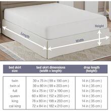 Luxury Hotel Tailored Bed Skirt, Box Pleats, 14 Inch Drop, Ivory - Twin + Ivory - View 8