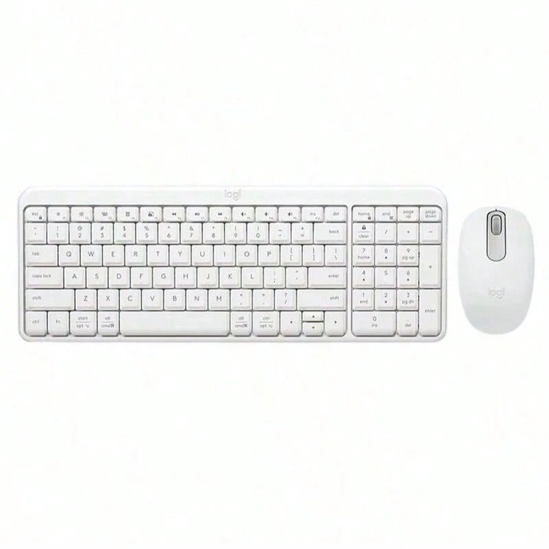 Logitech MK251+M196 Multi-Platform Wireless Keyboard And Mouse With Bluetooth Technology, Compact Layout, Device Holder, Long Battery Life, And Mobile Office Environment (White) - White - View 1
