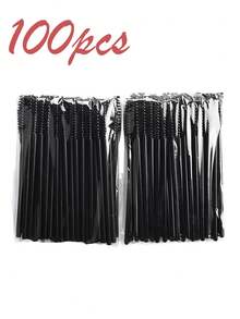 100 pezzi/50 pezzi Pennelli monouso per ciglie, bacchette per mascara, pennelli per ciglie, spoolie per extension ciglie, kit di accessori per trucco di sopracciglia e ombretto, applicatore per glitter e pulizia