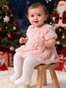 3 Pairs Baby KIds Children Black/White/Pink Tights Cable Knit Stockings Pantyhose For Toddler Girls, Baby Essentials Long Socks Leg Warmers Leggings, Soft Warm For Daily & Autumn Winter Wear, Halloween Christmas Xmas Gift