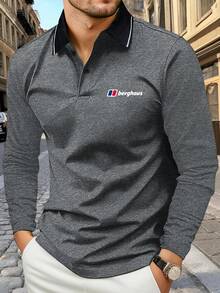 Men's Lightweight Long Sleeve T-Shirt Polo Shirt, Fashion Casual Sports Outdoor Tops For Running, Golf, Fishing, Basketball, Camping, Gym, Suitable As Gift For Husband Or Boyfriend, Spring/Autumn