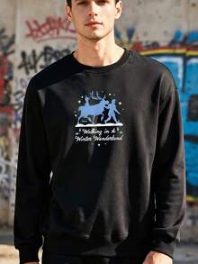 Frozen Walking-In-A-Winter-Wonderland Long-Sleeve Sweatshirt - màu đen - Xem 4