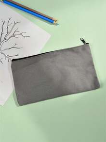 10/20PCS Blank Canvas Zipper Pouch Bulk, Makeup Bag Pencil Case For Cosmetic & DIY Crafts,Independence Day, Stationery,Back To School - White - View 15