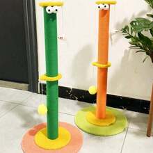 1 Peça Poste de Arranhação de Gato Laranja e Verde, Árvore de Gato, Estrutura de Escalada para Gato, Poste Vertical de Sisal Durável e Sem Desprendimento de Pelos, Adequado para Gatos Pequenos e Médios Aliviar o Tédio, Adequado para Famílias Pequenas, Brinquedos de Gato, Móveis, Decorações Modernas para Gatos, Suprimentos para Animais de Estimação, e Bolas de Brinquedo para Gatos com Cores Aleatórias